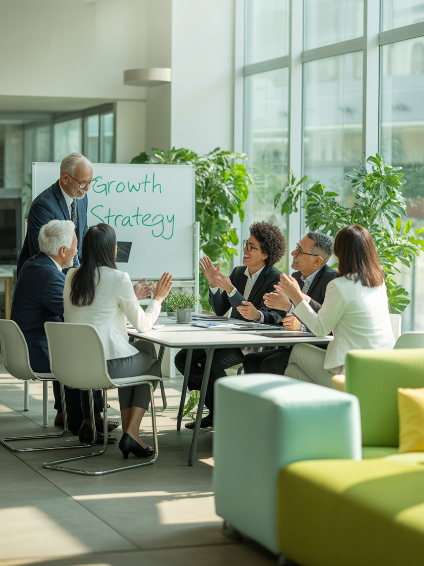 Team discussing strategy
